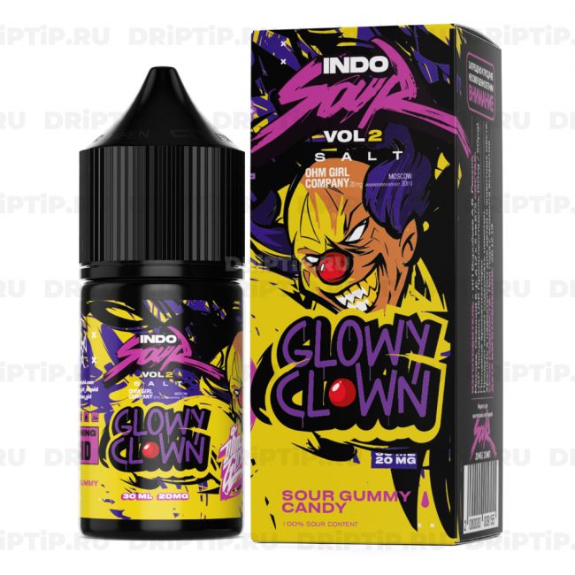 Жидкость Indo Sour Vol 2 Salt - Glowy Clown Жидкость Indo Sour Vol 2 Salt - Glowy Clown
