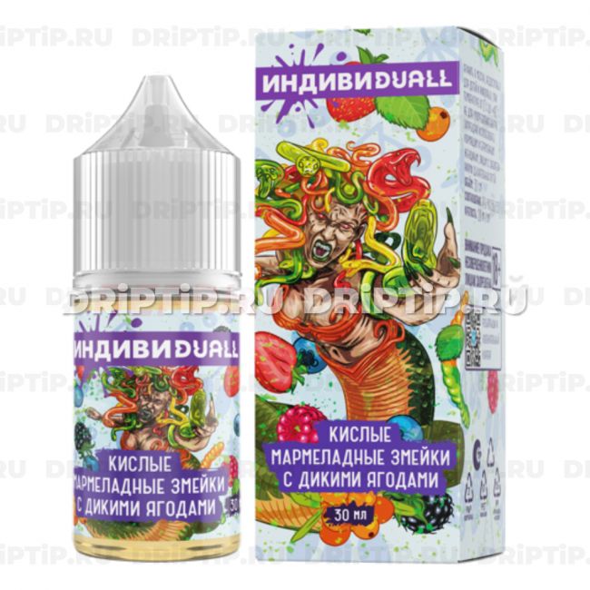Жидкость ИндивиDUALL Salt - Кислые мармеладные змейки с дикими ягодами Жидкость ИндивиDUALL Salt - Кислые мармеладные змейки с дикими ягодами