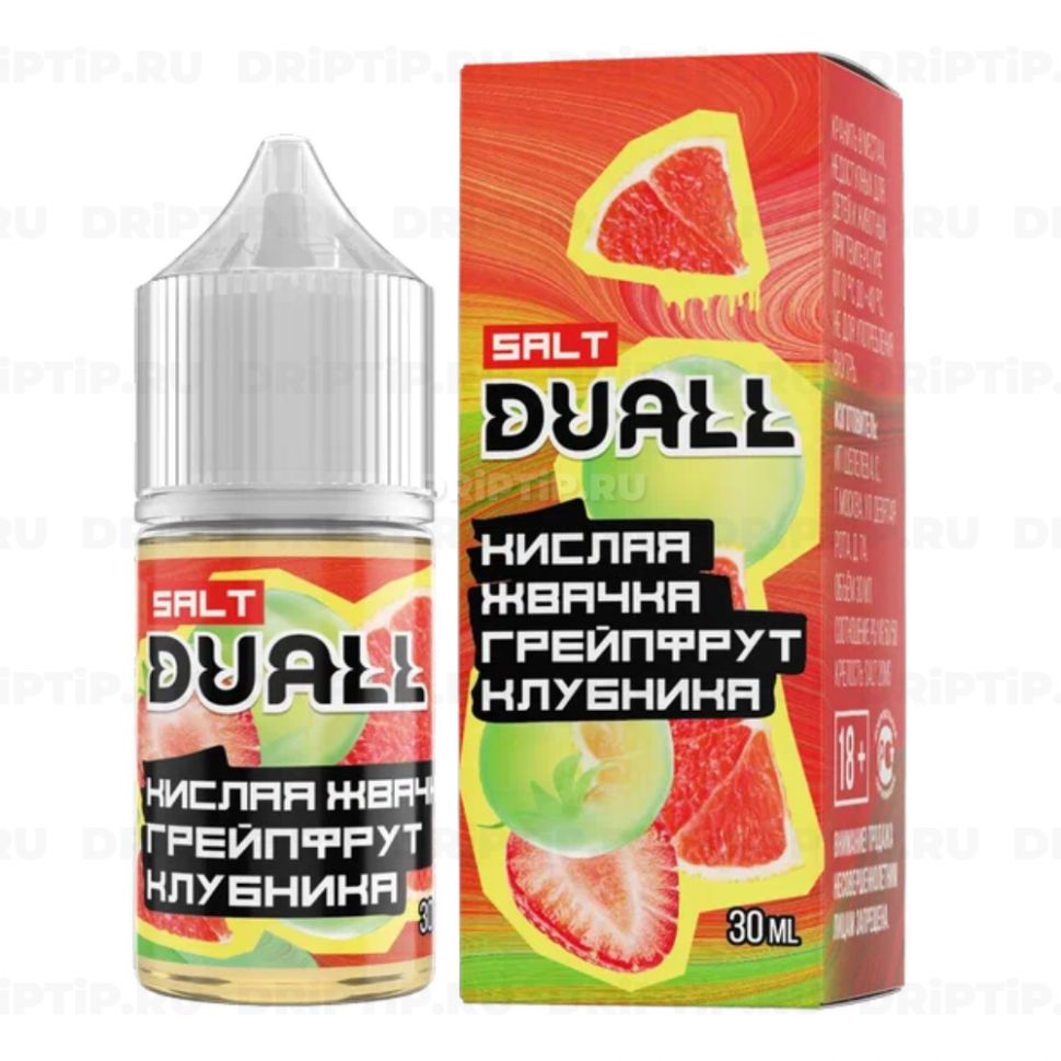 Жидкость Duall Salt - Кислая Жвачка Грейпфрут Клубника