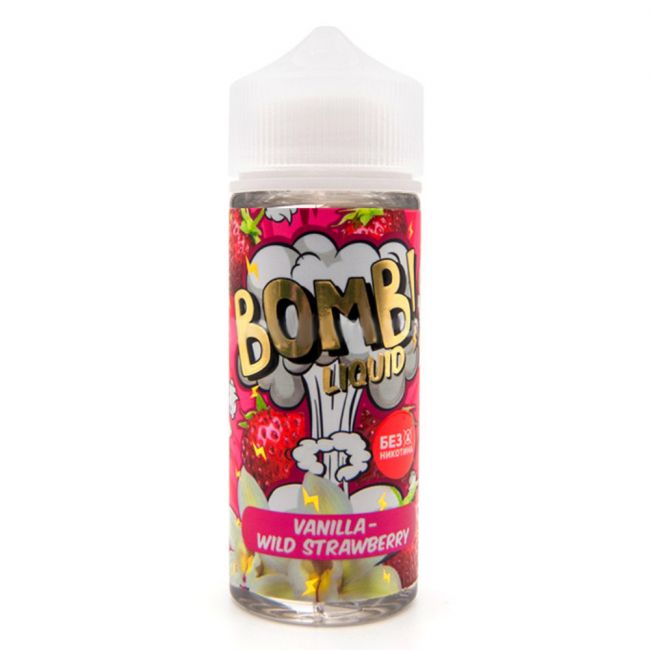 BOMB! Liquid Vanilla Wild Strawberry 0mg 120ml + никобустер BOMB! Liquid Vanilla Wild Strawberry 0mg 120ml + никобустер