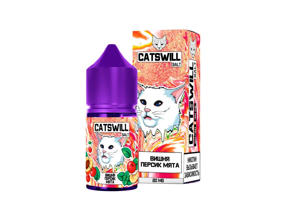 Жидкость Catswill Salt - Вишня Персик Мята