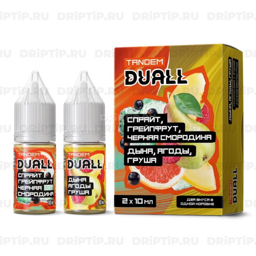 Жидкость Duall Tandem Salt - Спрайт Грейпфрут Черная Смородина и Дыня Ягоды Груша