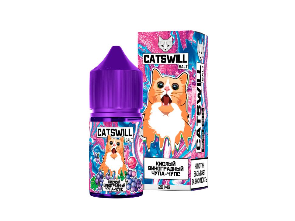 Жидкость Catswill Salt - Кислый Виноградный Чупачупс