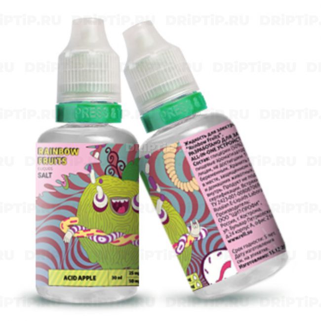 Жидкость Rainbow Fruits Salt - Acid Apple Жидкость Rainbow Fruits Salt - Acid Apple