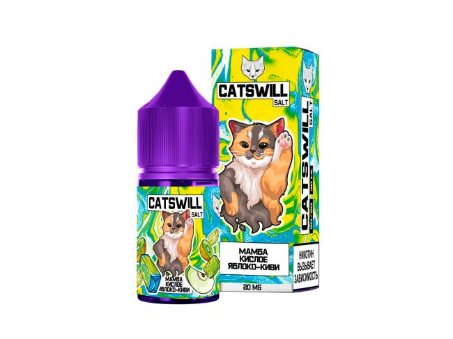 Жидкость Catswill Salt - Мамба Кислое Яблоко-Киви Жидкость Catswill Salt - Мамба Кислое Яблоко-Киви