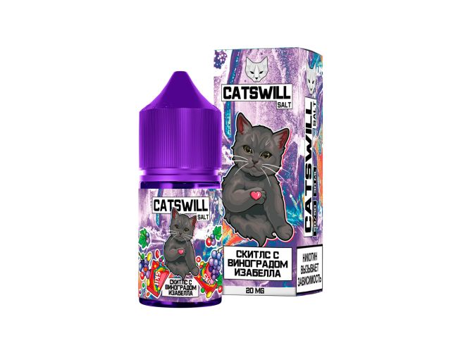 Жидкость Catswill Salt - Скитлс с Виноградом Изабелла Жидкость Catswill Salt - Скитлс с Виноградом Изабелла