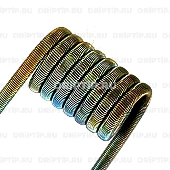 Fused Clapton 2*0,3SS+0,1NiCr, 3 мм, 8 витков, 0.26 ом Плата
