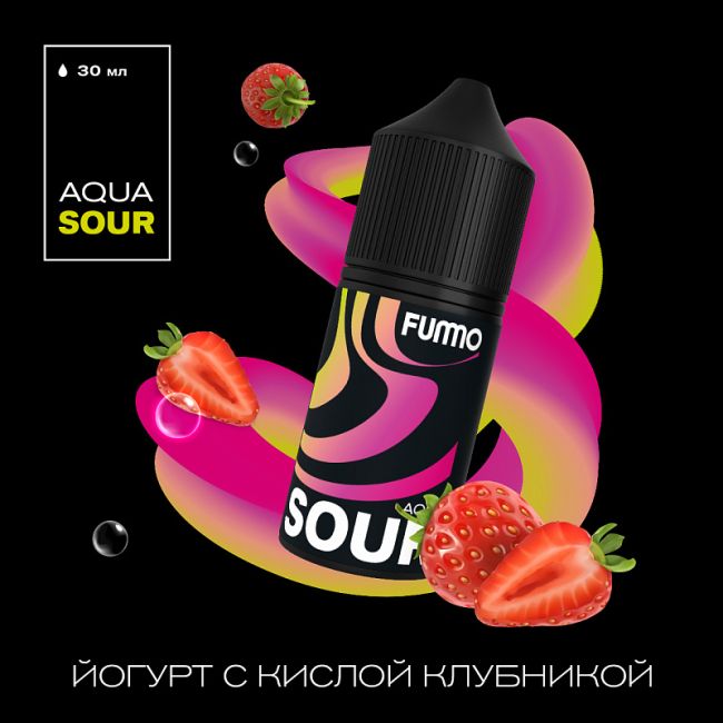 Жидкость Fummo Aqua Sour Salt - Йогурт с Кислой Клубникой 